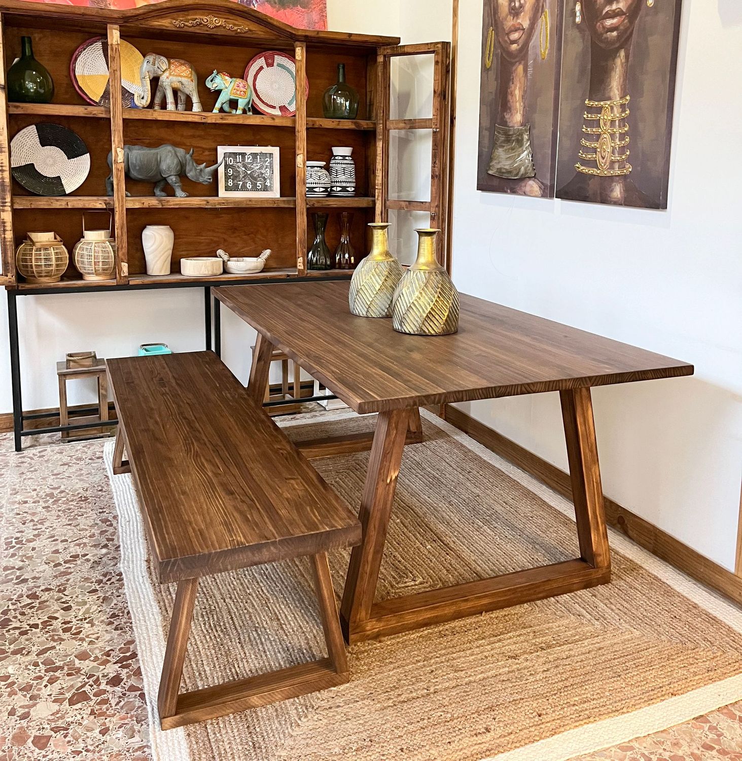 Mesa de comedor con banco  031
