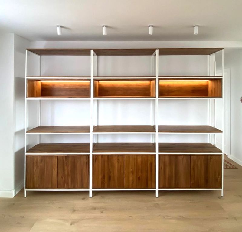 Estantería de madera y hierro 021