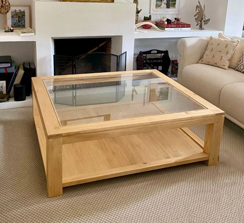 Mesa centro de madera y cristal 017