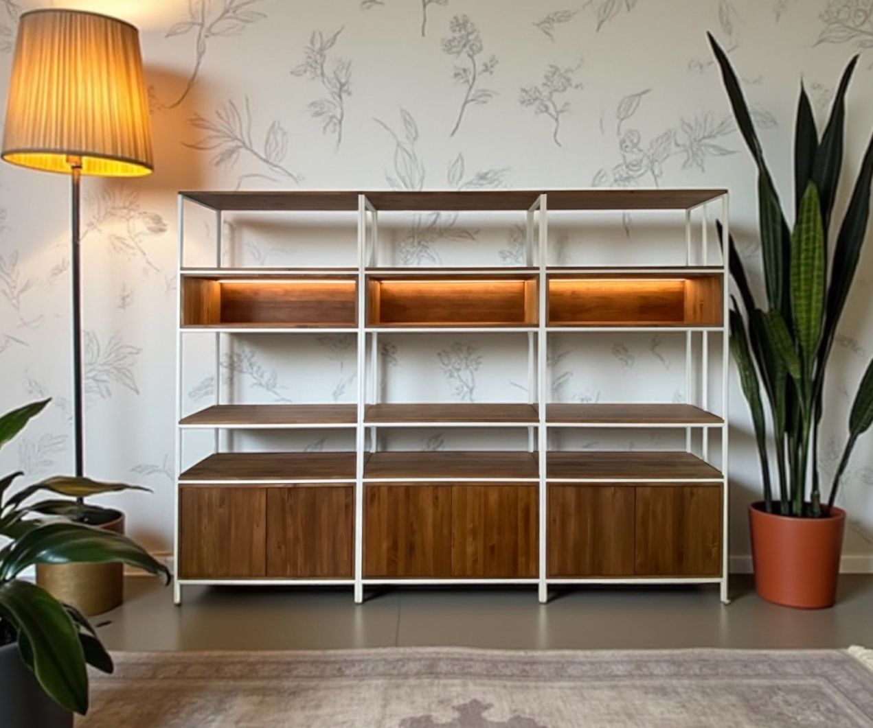 Estantería de madera y hierro 021