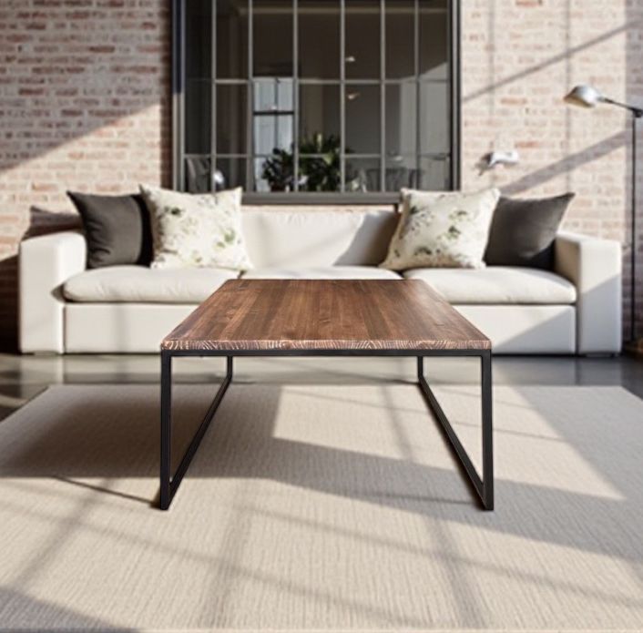 Mesa de centro de madera y hierro 03
