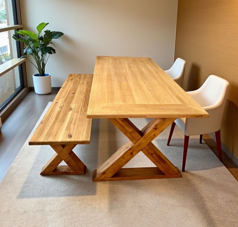 Mesa de comedor y banco  042