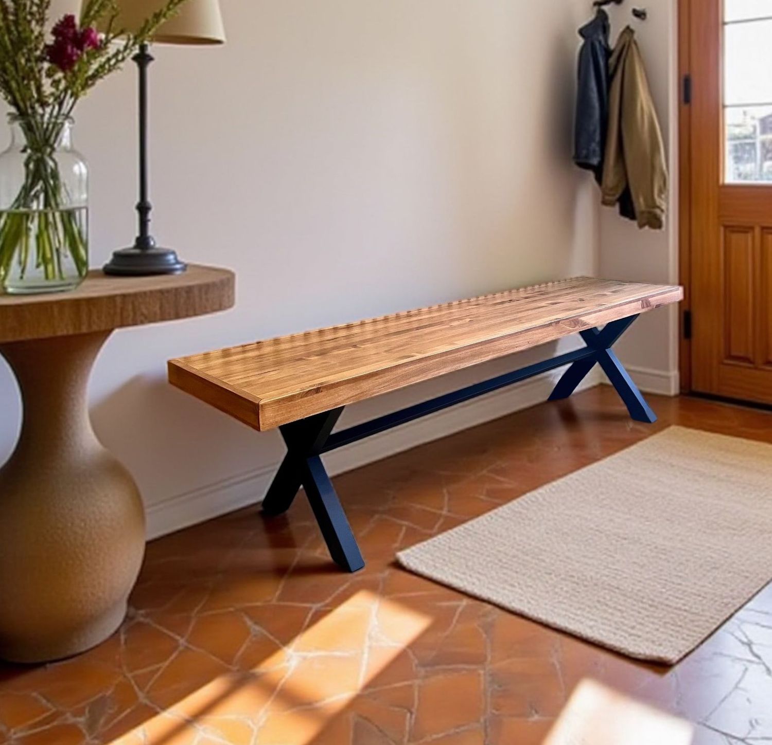Banco de madera y hierro 011