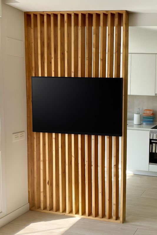 Separador de ambiente con soporte para tv 020