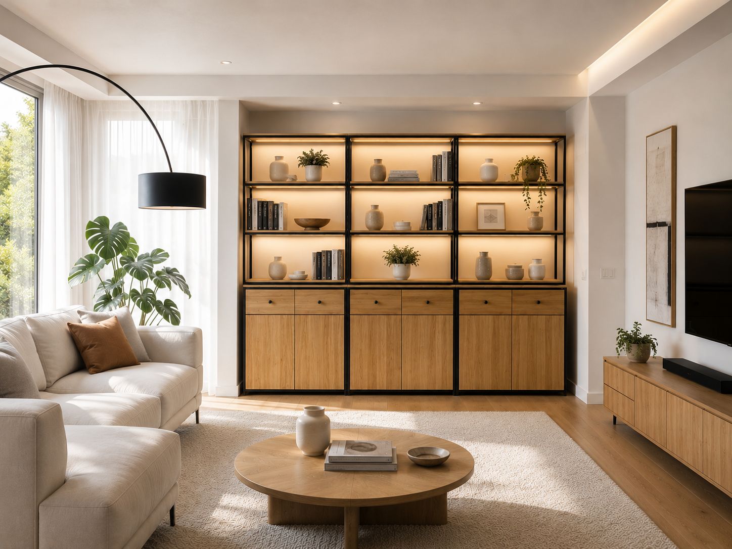 Estantería de madera y hierro 001