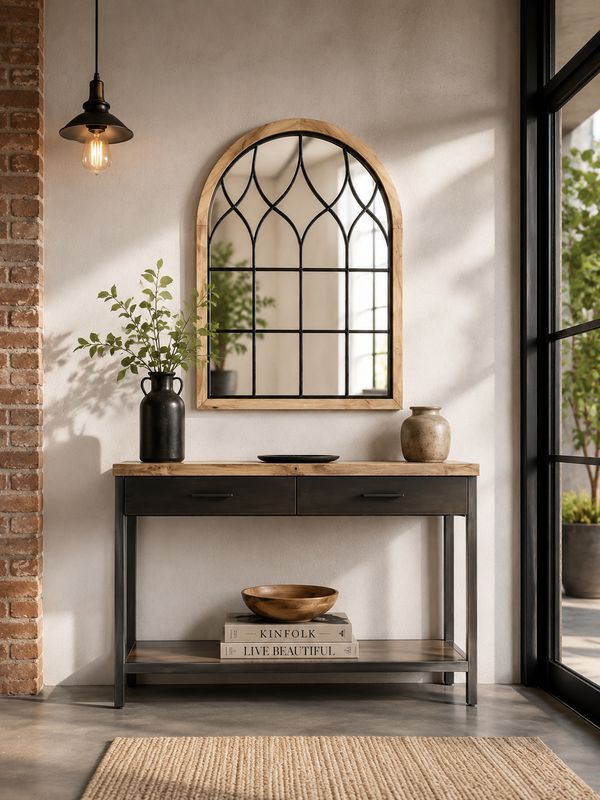 Espejo ventana de madera y hierro 10 Espejo ventana de madera y hierro 10
