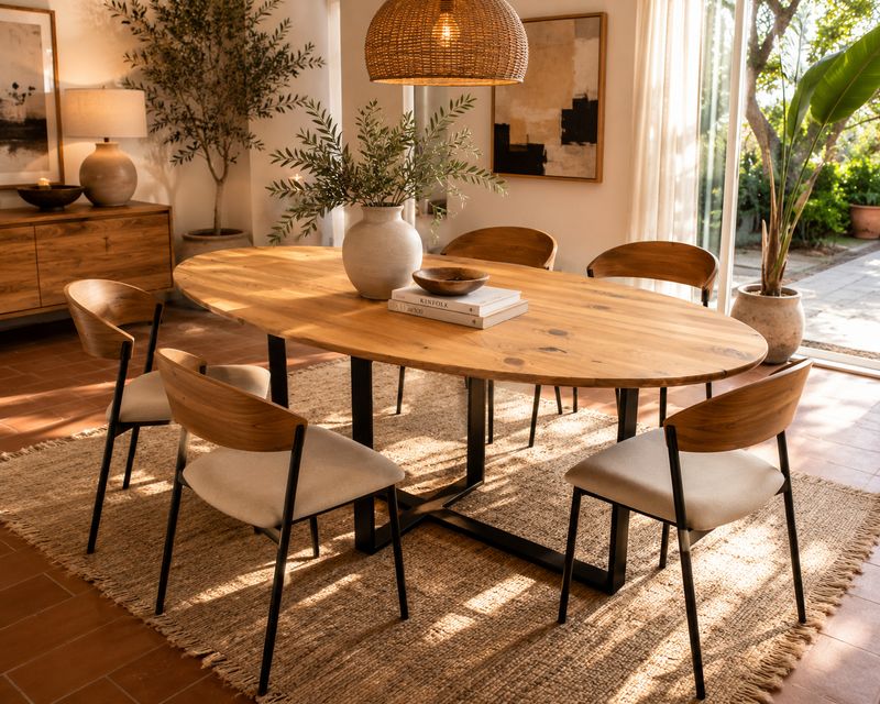 Mesa de comedor ovalada 028