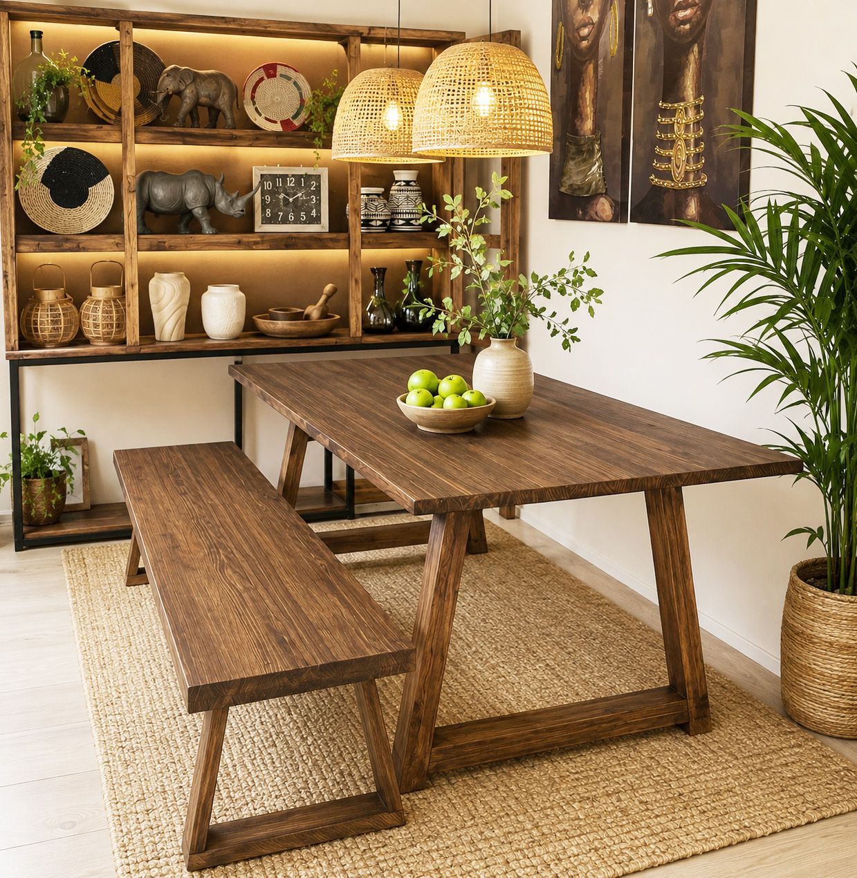 Mesa de comedor con banco  031