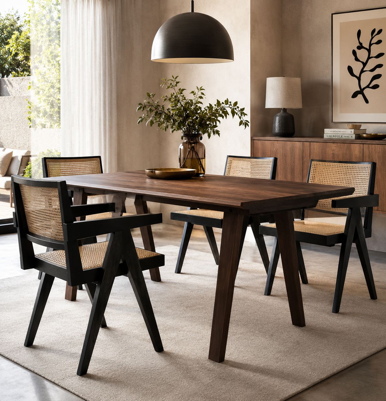 Silla de olmo y ratán 004