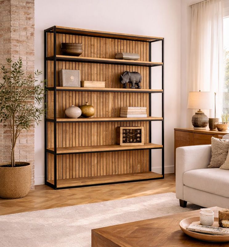 Estantería de madera y hierro 006