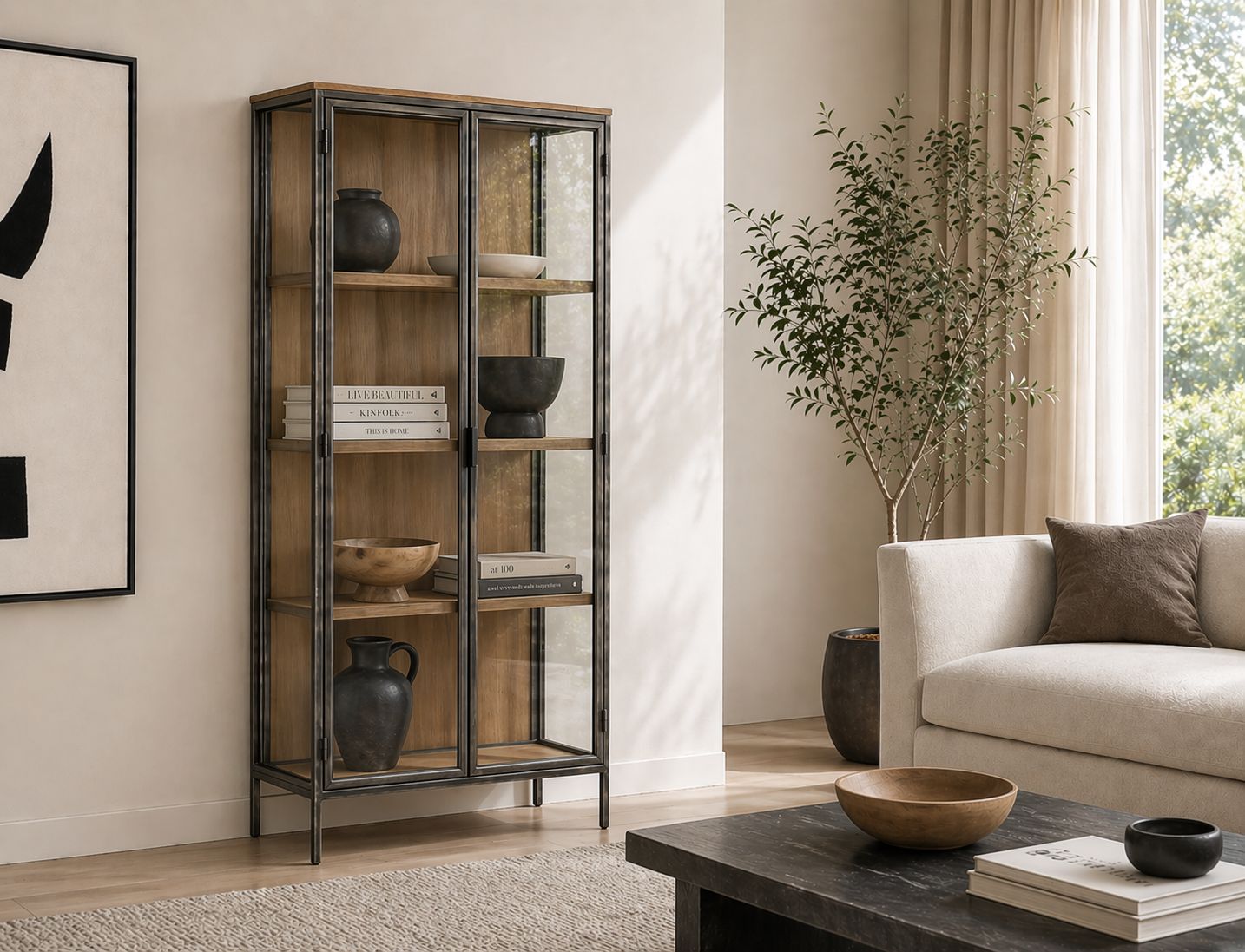 Vitrina de madera y hierro 008