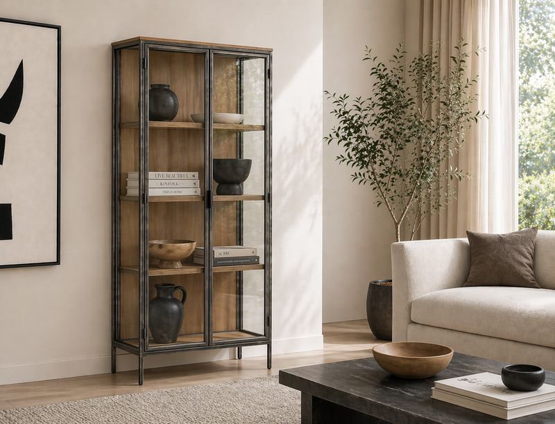 Vitrina de madera y hierro 008