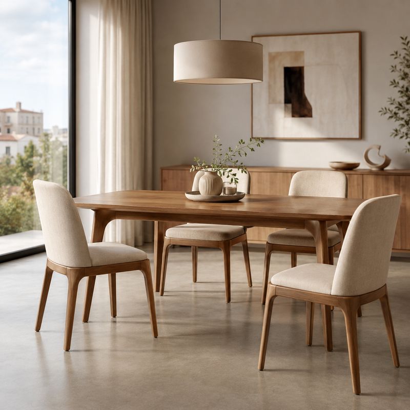 Silla de madera y PU 003 Silla de madera y PU 003