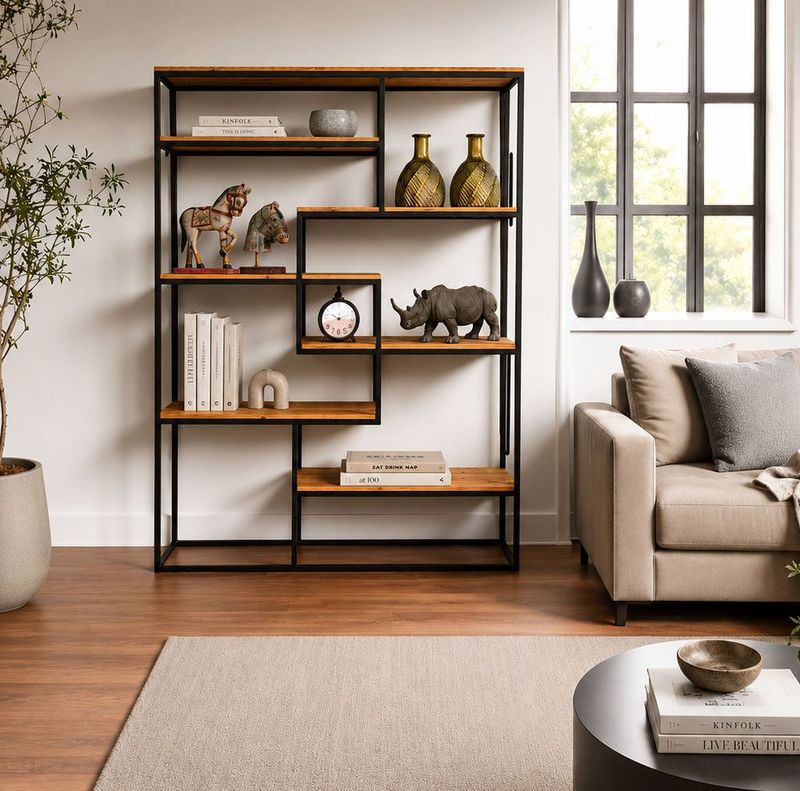 Estantería de madera y hierro 020