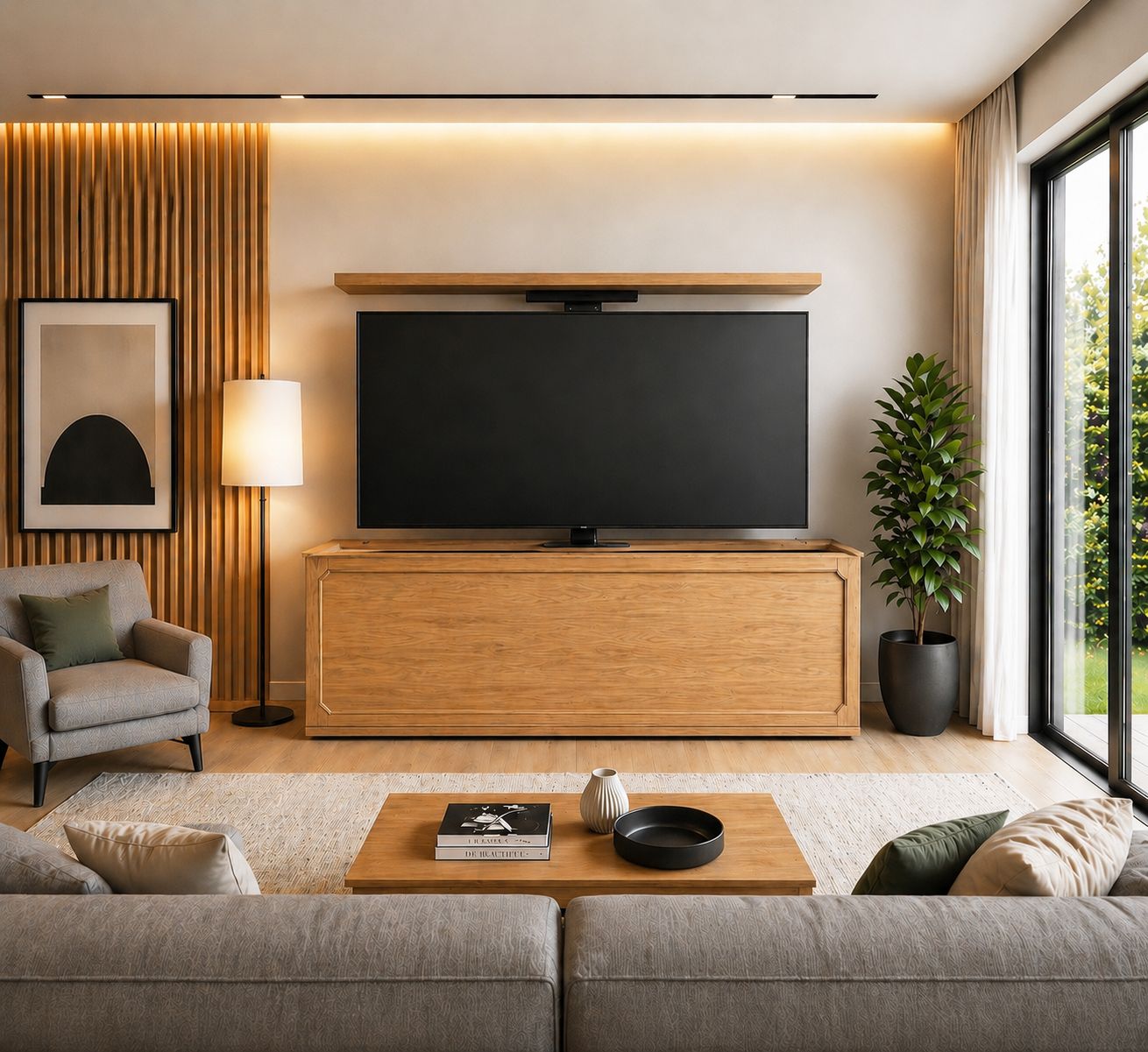 Mueble para televisión con elevador 009