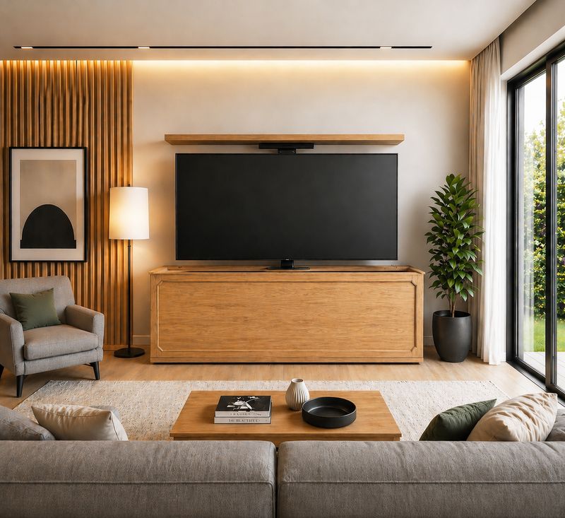 Mueble para televisión con elevador 009
