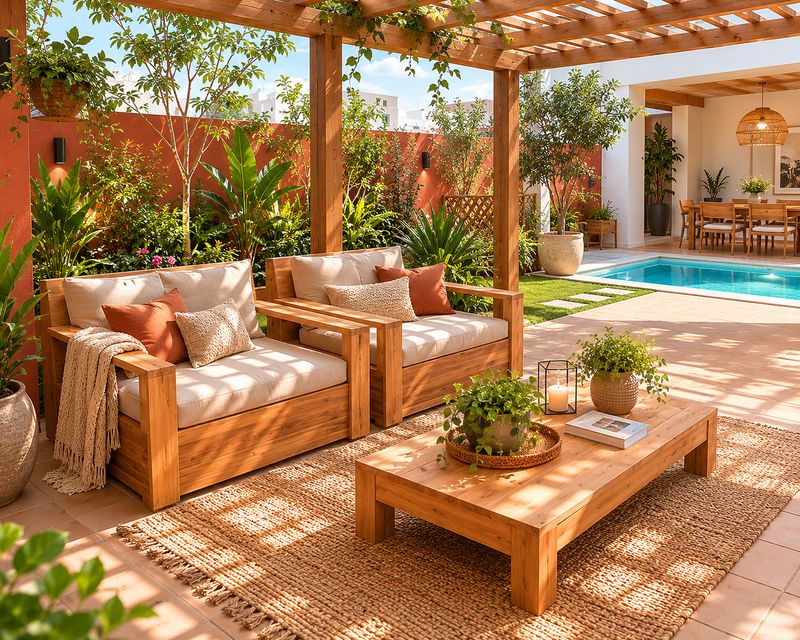 Sofa de madera para exterior 002