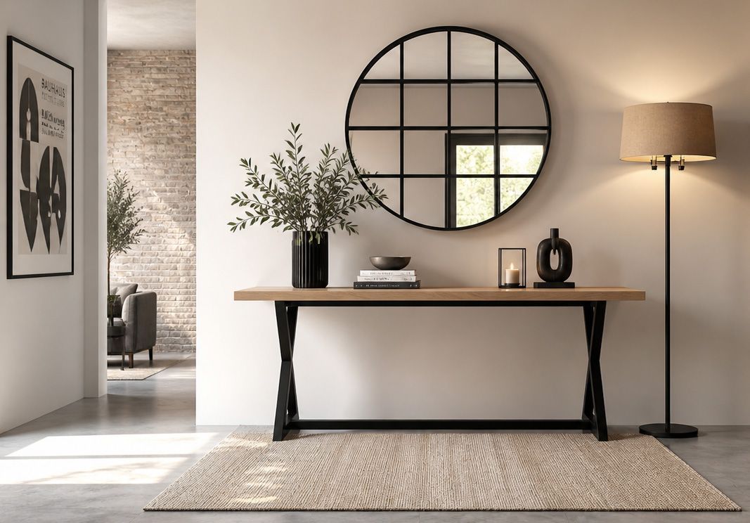 Consola de madera y hierro 025