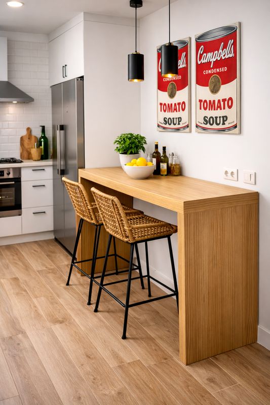 Mesa alta de madera 005