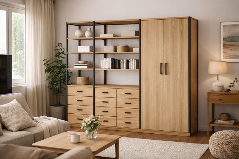 Estantería de madera y hierro 030