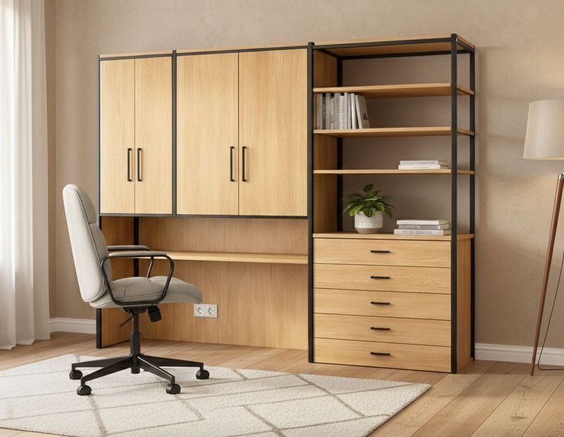 Estantería de madera y hierro 031