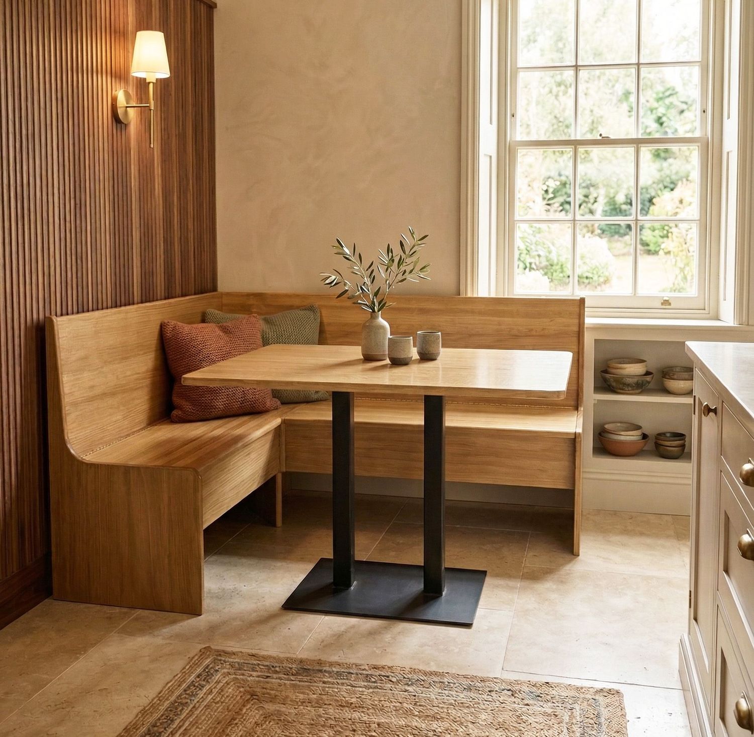 Banco de madera y mesa a juego 041