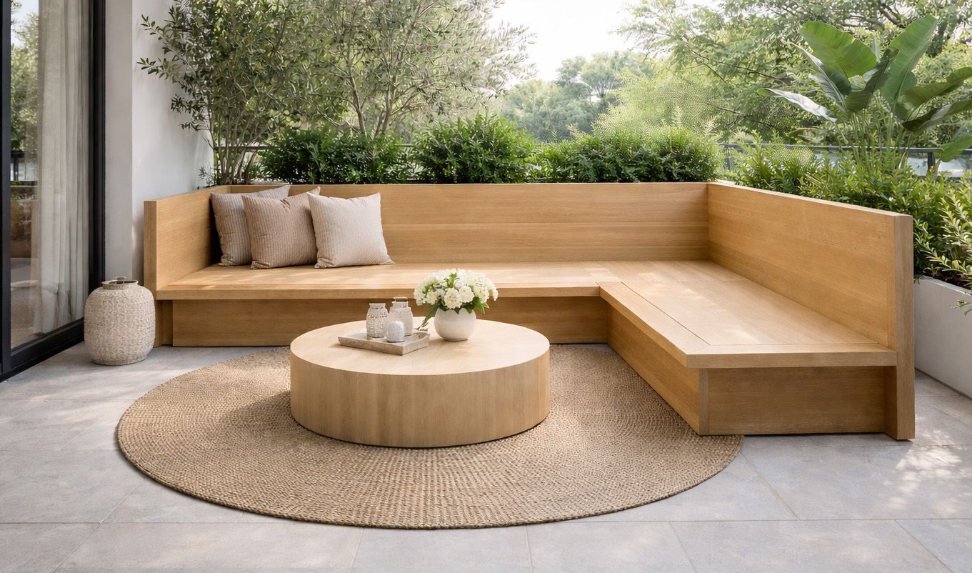 Sofa esquinero de madera para exterior 021