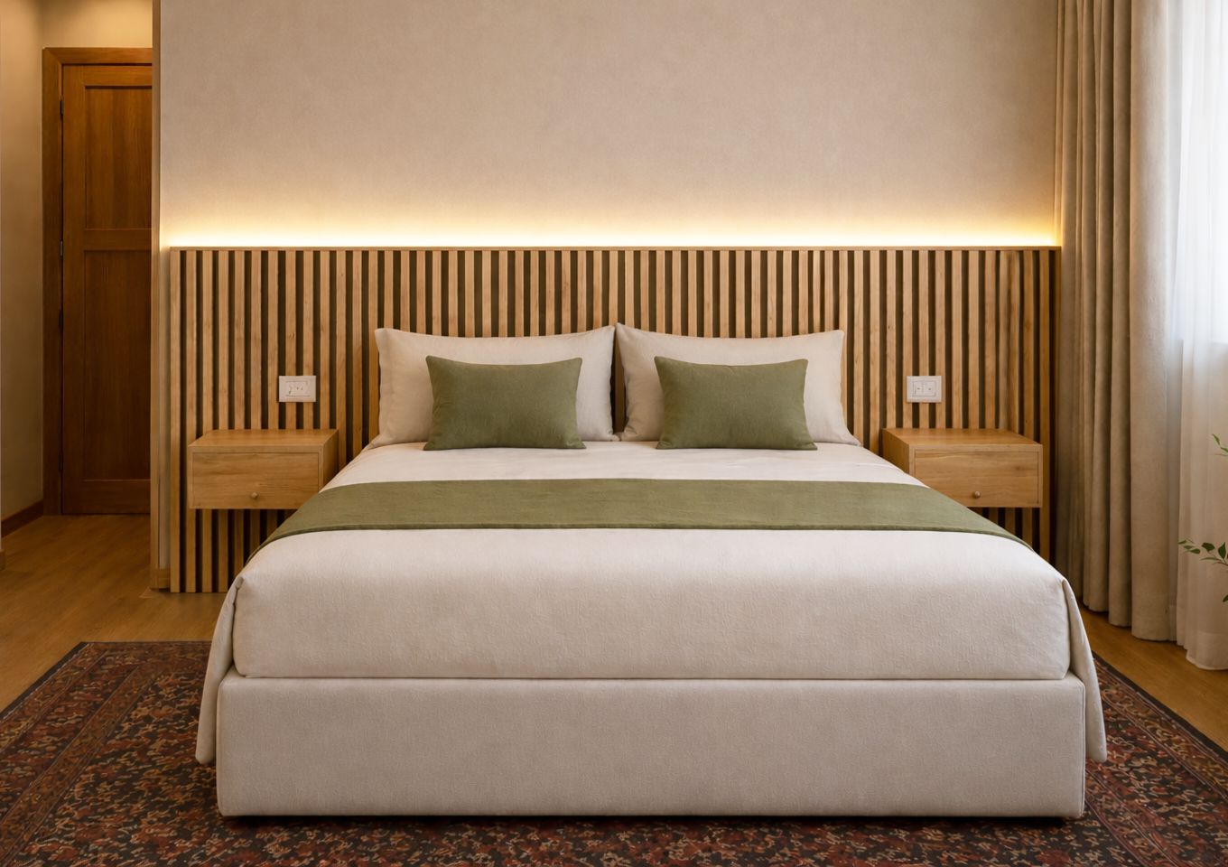 Cabecero tipo panel de madera 013