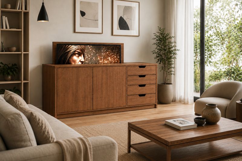 Mueble para televisión con elevador 027