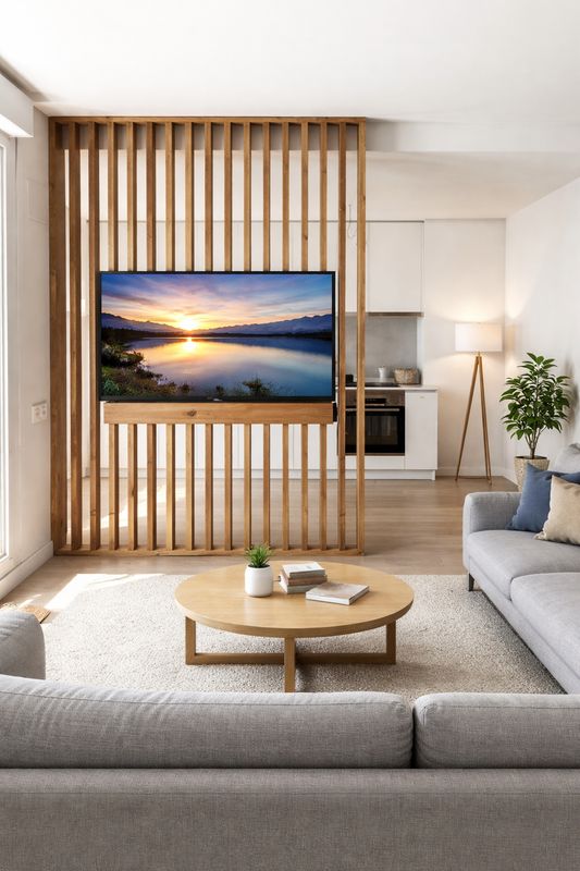 Separador de ambiente con soporte para tv 027
