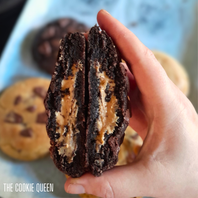 Double Choc Peanut Butter Stuffed Cookie