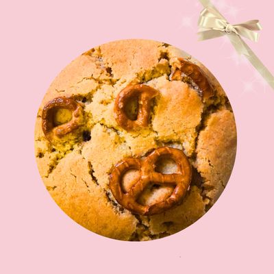 Caramel Pretzel Stuffed Cookie