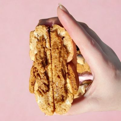 White Choc-Chip Biscoff Stuffed Cookie
