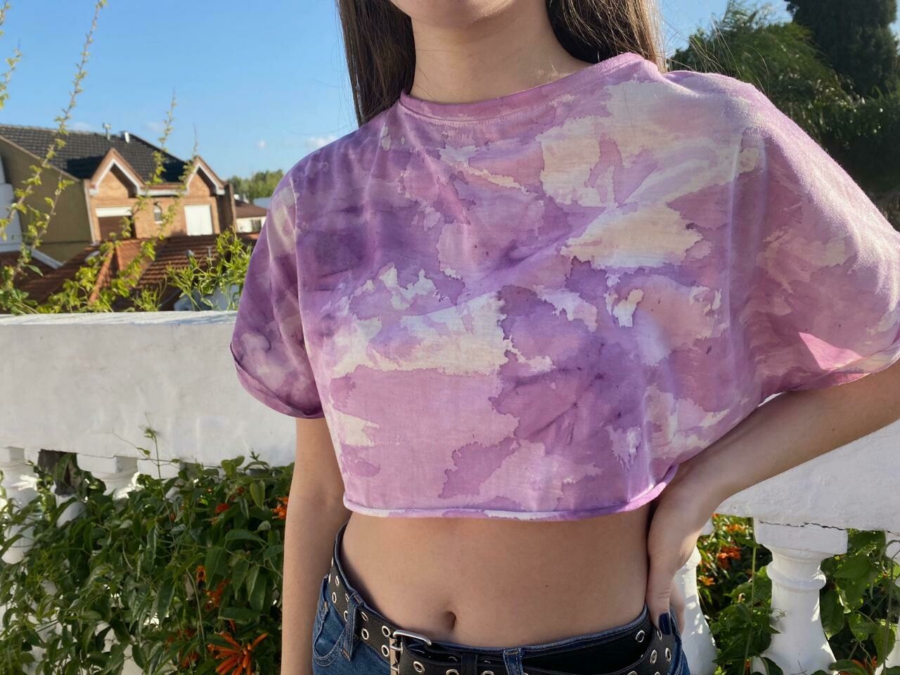 remera batik violeta