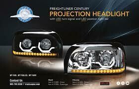 Freightliner Century Headlight with LED TURN SIGNALS