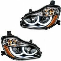 Chrome Projection Headlight W/ LED Position Light For 2013-2020 Kenworth T680
