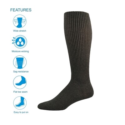 OVER THE CALF THE SIMCAN COMFORT SOCK - CHARCOAL LARGE (12/CS)