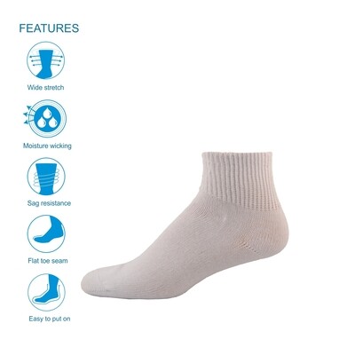 LOW RISE THE SIMCAN COMFORT SOCK - WHITE LARGE (12/CS)