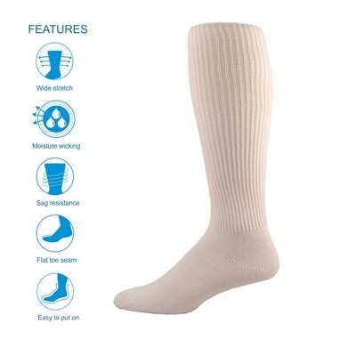OVER THE CALF THE SIMCAN COMFORT SOCK - WHITE LARGE (12/CS)