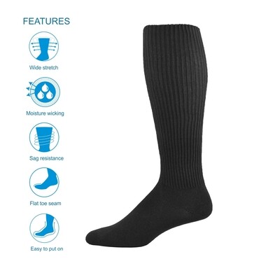 OVER THE CALF THE SIMCAN COMFORT SOCK - BLACK LARGE (12/CS)