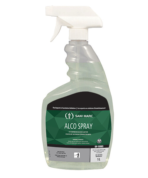 ALCO SPRAY - FAST EVAPORATING CLEANER AND SANITIZER - 1L (12/CS)