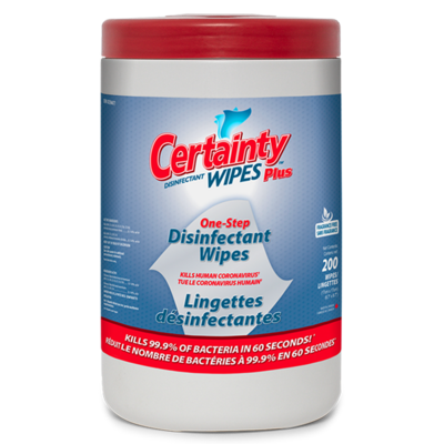 CERTAINTY™ PLUS ALCOHOL-FREE DISINFECTANT WIPES - 200 (12/CS)