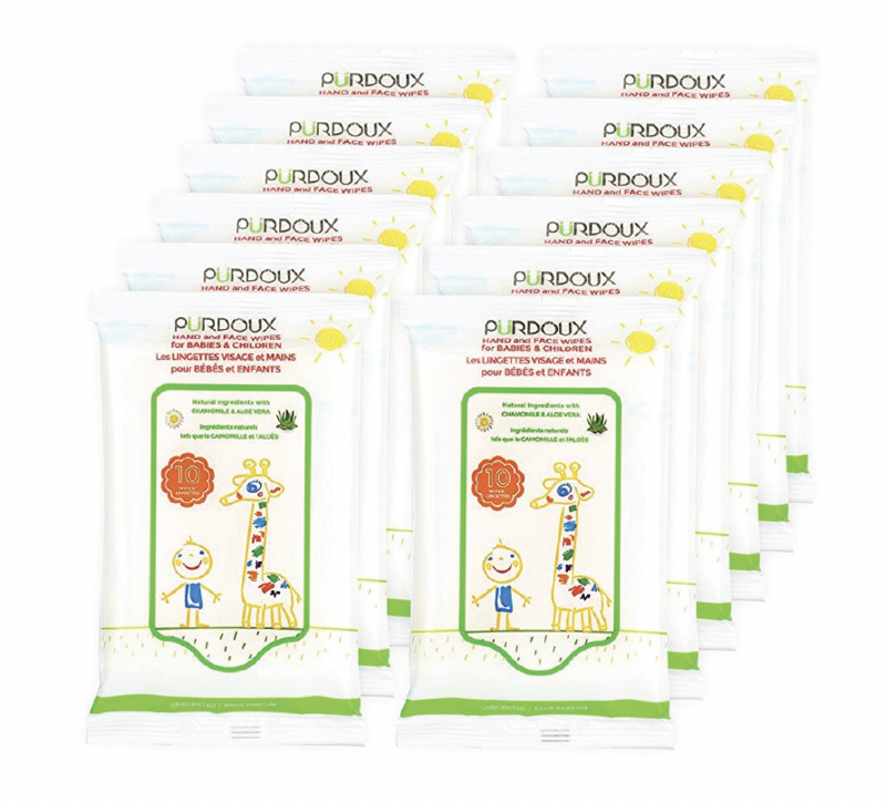 PURDOUX ALCOHOL- FREE WIPES FOR BABIES & CHILDREN (12 PKS/CS)