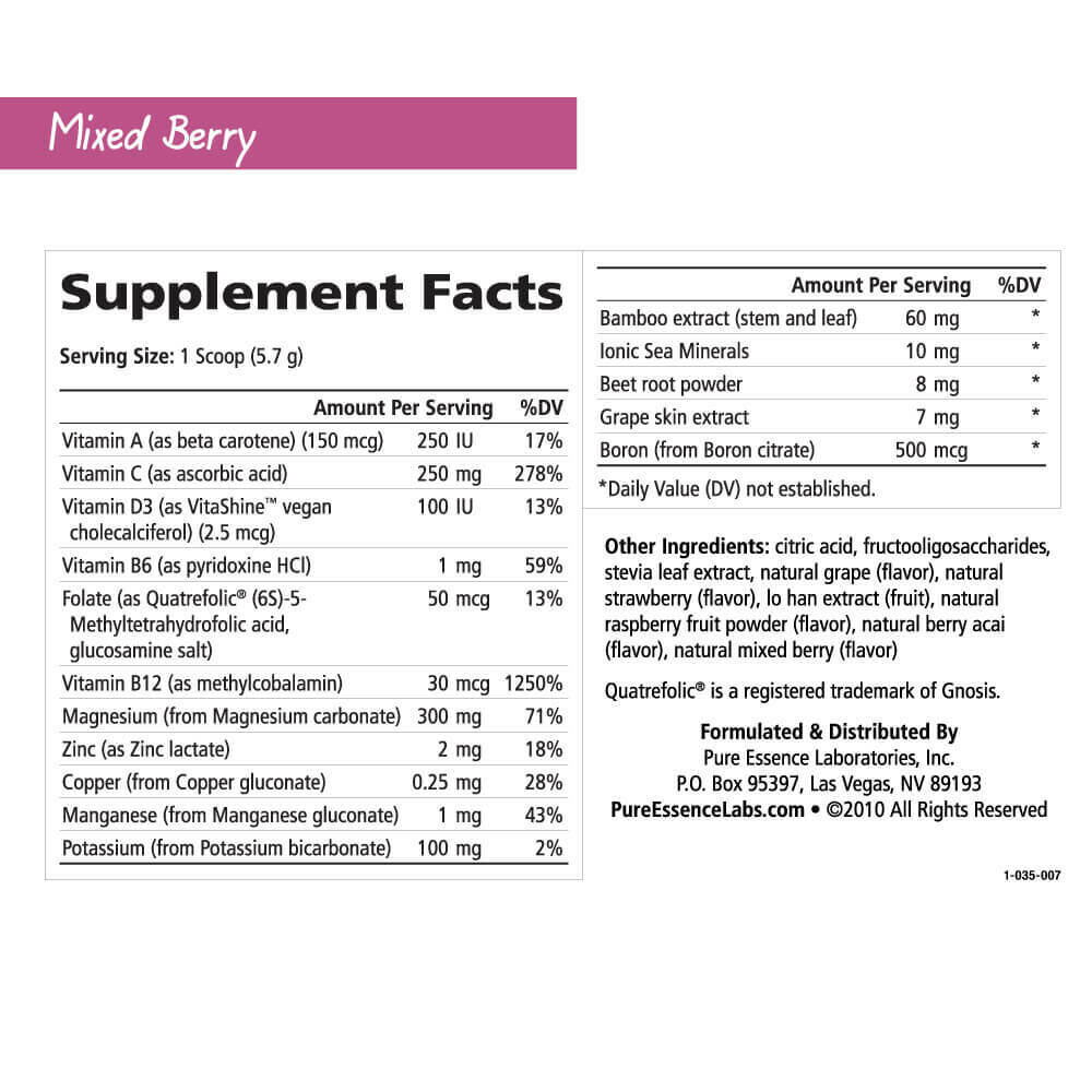 Pure Essence Ionic-fizz Magnesium Plus 342g Mixed Berry