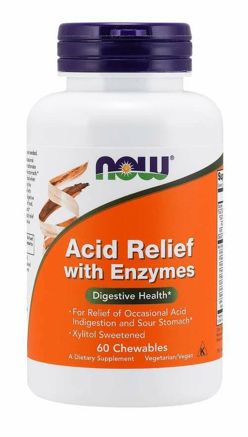 NOW Acid Relief w Enzymes 60chew