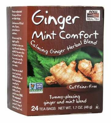 NOW Tea Ginger Mint Comfort 24ct