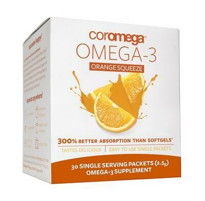 Coromega Omega-3 Fish Oil Orange Squeeze 30 Packet