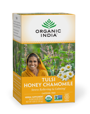 Organic India Tea Tulsi Honey Chamomile 18ct
