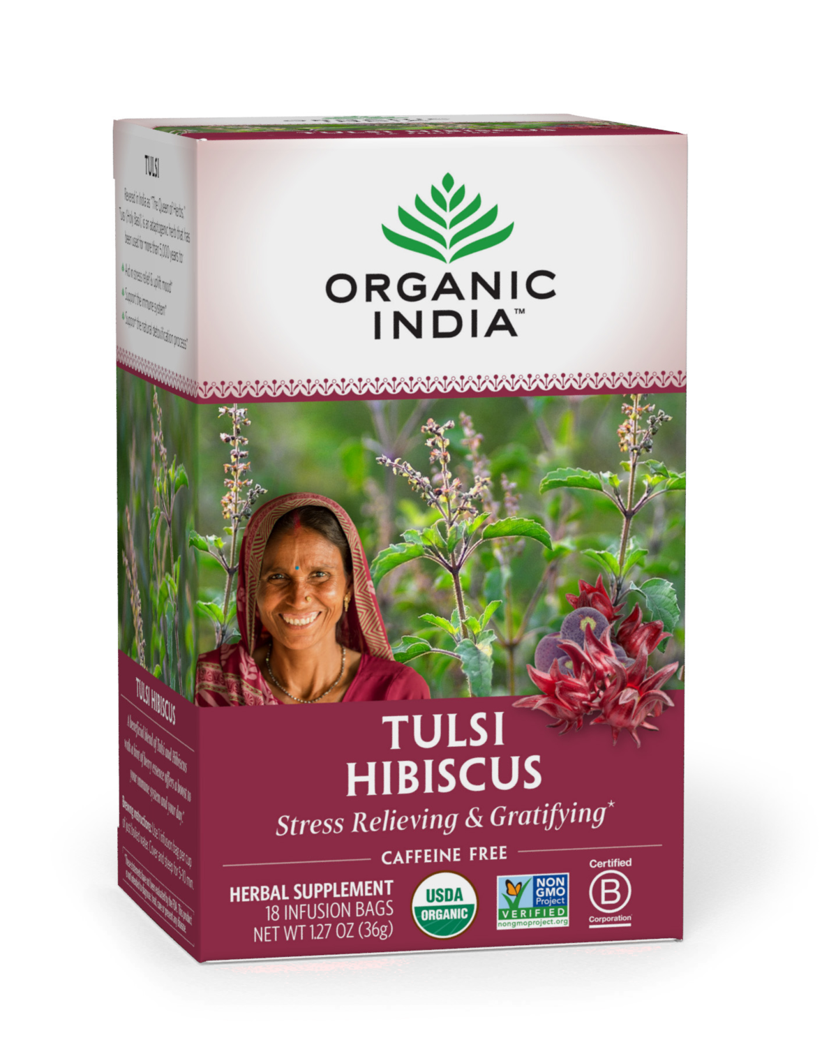 Organic India Tea Tulsi Hibiscus 18ct