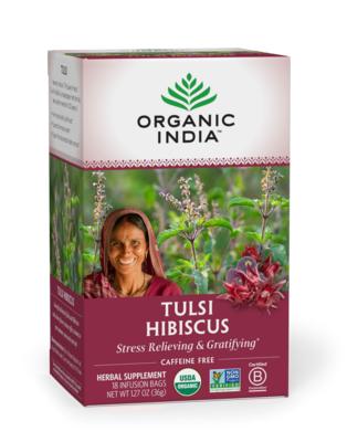 Organic India Tea Tulsi Hibiscus 18ct